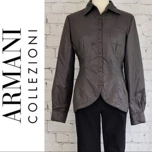 ARMANI COLLEZIONI Gray Puffer Utility Jacket ~ 12